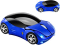 SHARE SUNSHINE Colorful 3D Sport Car Shape Mouse 2.4GHz Wireless Mouse 1600DPI 3 Buttons Optical Ergonomic Gaming Mice with USB Receiver for PC Laptop Computer (Blue)