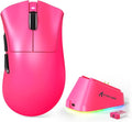 MAMBASNAKE ATTACK SHARK V3 PRO 62g Superlight Wireless Gaming Mouse,RGB Magnetic Charging Dock,BK52820 Tri-Mode BT/2.4G Wireless/Wired Mouse,25000DPI,500mAh,5 Programmable Buttons for Pc/Mac,Berry Red