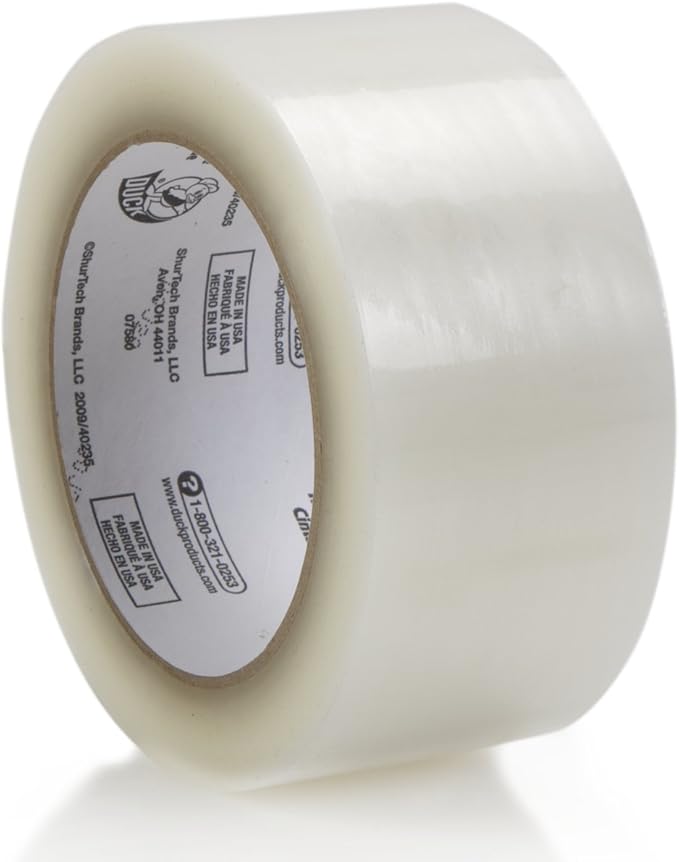 Duck Brand Standard Packaging Tape Refills - 4 Rolls of Clear Packing Tape - Shipping, Mailing and Moving Supplies - 3" Core - 1.88 Inch x 54.6 Yards, Clear (240238)