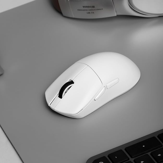 LEMOKEY G1 8K Wireless Bluetooth 5.1/2.4 GHz/Wired Optical Mouse, Ultra-Lightweight 55g Programmable PixArt 3395 Sensor with up to 26,000/30000 DPI/ 650/750 IPS for Windows Mac Linux - White