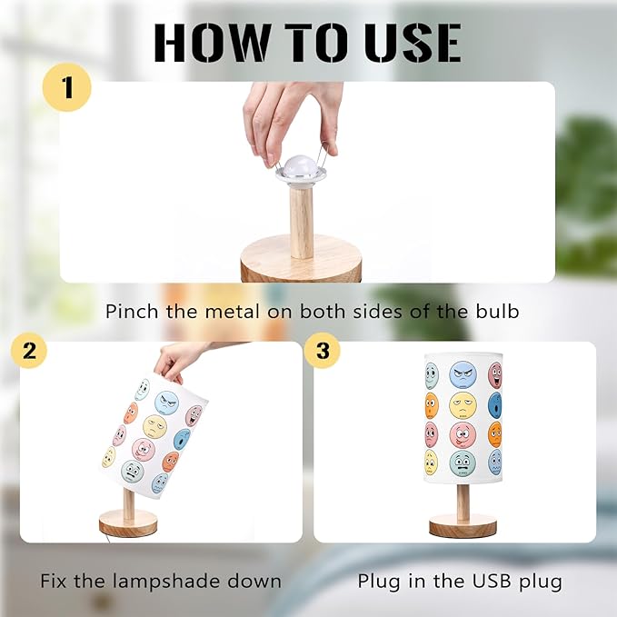 Glooglitter Classroom Lamp Calming Corner Decor Cozy Center 11.61 Inches Small Bedside Desk Lamp USB Rainbow Reading Book Center Supplies for Home Bedroom Playroom Nursery