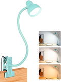 Clip on Reading Light for Bed 3 Color Modes, 10 Brightness Dimmable, Flexible Gooseneck Clip on Lamp, Eye Care Clip Light for Bed Headboard Desk Home Dorm Teal