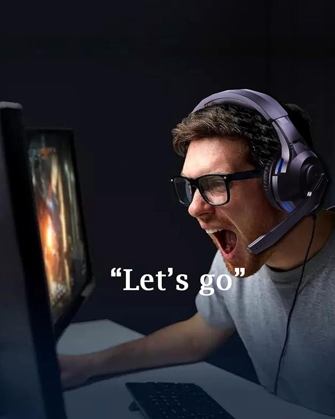 One Ear Gaming Headset for PS5/PS4/Xbox Series S/Xbox Series X, Wired Online Game Unilateral Headset, 50mm Drivers|Detachable Mic|3.5mm Headphone Jack for Switch Lite, Xbox One, Laptop/Phone