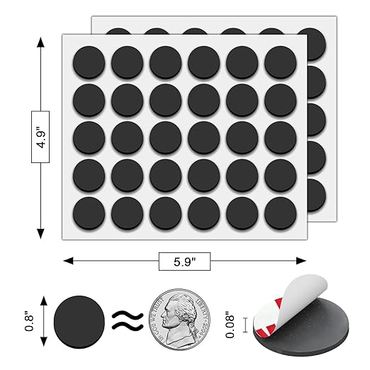 Towjug Sticky Round Magnetic Dots for Crafts, 60 Adhesive Magnets (0.8"x0.08") Anisotropy Magnet Peel and Stick for Office Supplies