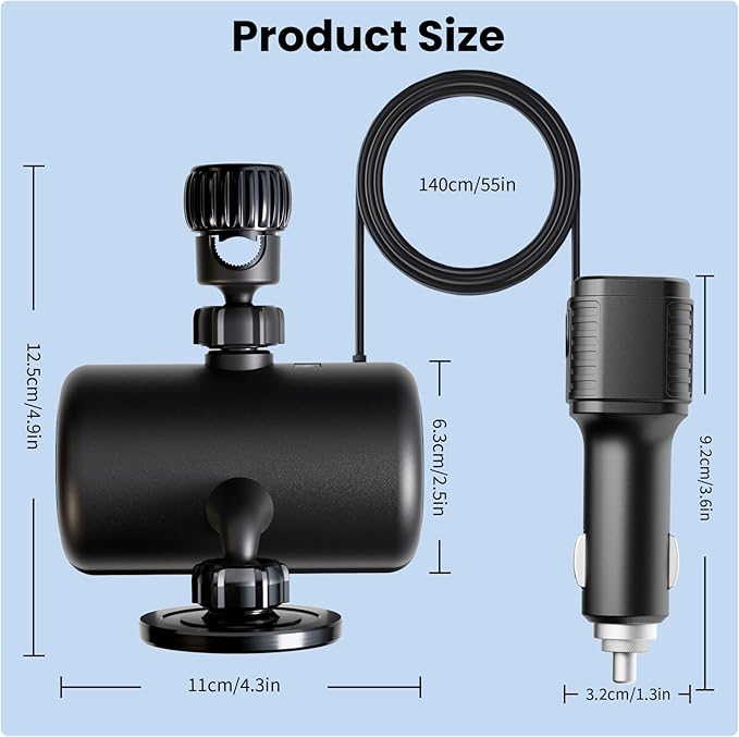 OHLPRO Backseat Retractable Car Charger Station, 6-in-1 Charging Box with Car Headrest Magnetic Mount Holder, 2-Port PD 20W/QC 20W Cigarette Lighter Adapter Fit for All Phones,Uber,Lyft,Taxi,Rideshare