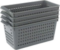 Plastic Baskets for Organizing, Grey, Set of 4