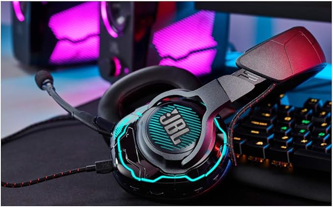 JBL Quantum One - USB wired over-ear professional gaming headset with head-tracking enhanced JBL QuantumSPHERE 360, Active noise cancelling and Hi-Res certified sound (Black)
