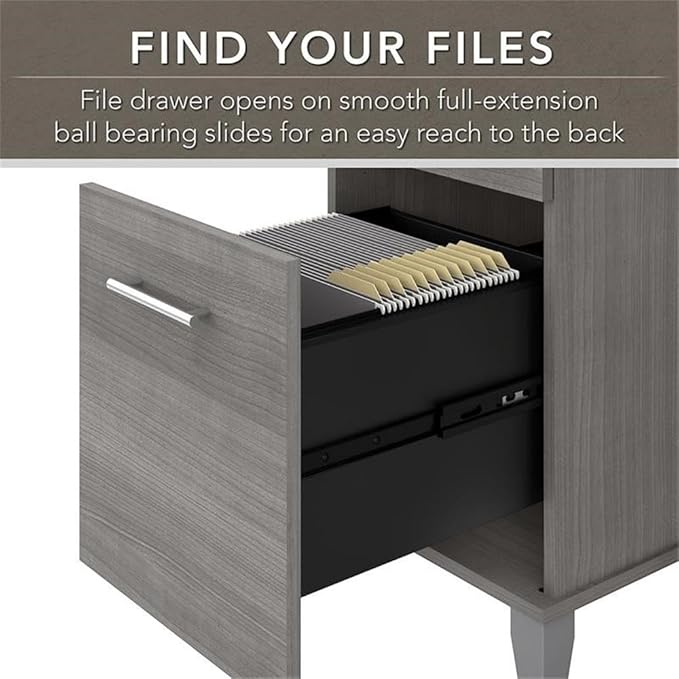 Pemberly Row Office Desk Set, 72W Desk with Hutch and Bookcase, Platinum Gray Engineered Wood, Frosted Glass Doors, Adjustable Shelves, Wire Management, Spacious Home Office Workstation and Storage