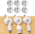Convenient Cable Clips – Sticky, Compact Cable Holders for Cord Organization – Cord Keepers with 3M Strong Adhesive Backing for Organizing Power Cables, Phone Chargers, USB Cables & More – 6 Pack