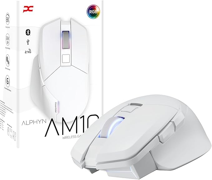 PowerColor ALPHYN AM10 Wireless Gaming Mouse, White
