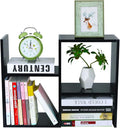 PAG Desktop Shelf Freestanding Wooden Small Bookshelf Desk Supplies Organizers and Accessories Storage Display Rack Office Dorm Decor for Women, Black