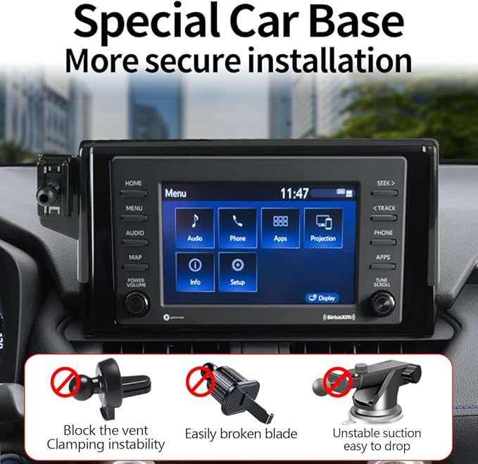 Car Magnetic Phone Mount for 2019-2025 Toyota RAV4 LE XLE and RAV4 Hybrid LE XLE SE Woodland XLE-Premium and RAV 4 Prime SE Auto Accessories Cell Phones Holder Fast 15W Wireless Charger