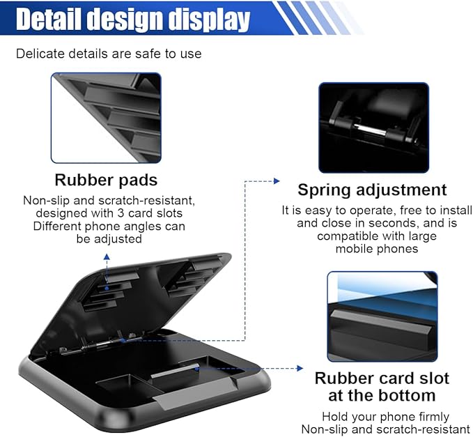 LAINLOY Car Phone Holder Mount, Non-Slip Desk Phone Holder, Silicone Carbon Fiber Car Dashboard Cell Phone Pad for iPhone Pro Max SE XS XR Plus, Galaxy