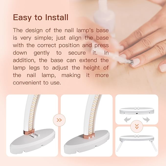 2pcs Half Moon Light for Nail Desk 20 Inch and 24 Inch Half Moon Lamp Portable Ring Light for Eyelash Extensions Suitable for Nail Beauty Crafts Sculpture, Brightness Adjustable