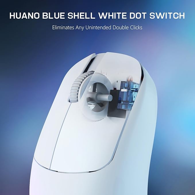FELICON x AJAZZ AJ099 Wireless Gaming Mouse, 59g Lightweight Pixart Sensor PAW3311, 6 DPI up to 12K, 2.4G/USB-C Wired 200Hrs Battery Programmble Computer Mice for WIn/Mac/PS4/XBOX/Gamer/Office(White)