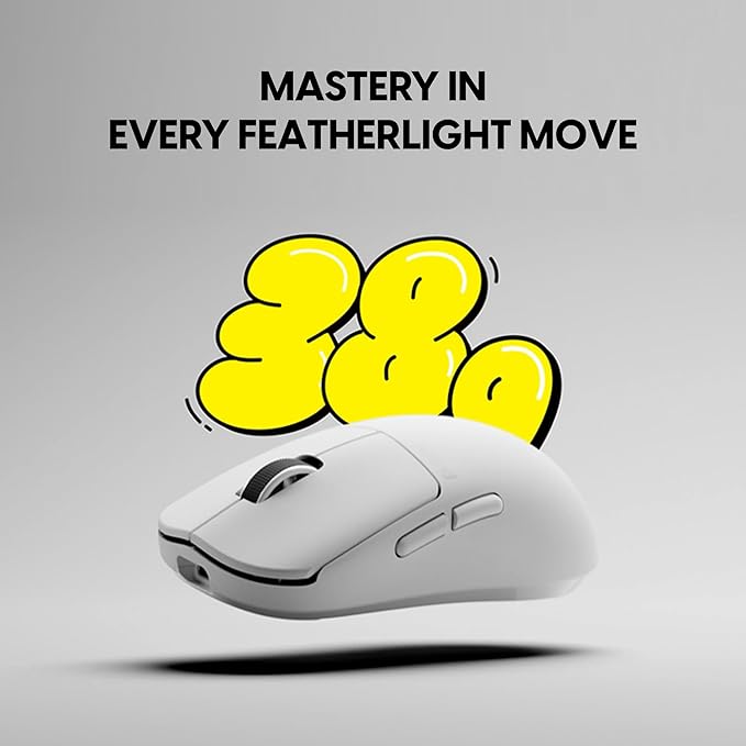 Pulsar Gaming Gears X2N Crazylight Wireless Gaming Mouse, Ultra Lightweight 1.34 oz (38g), Optical Switch, 32000 DPI, 750 IPS, XS-1 Sensor, 8k Compatible (Mini, Uyuni White)
