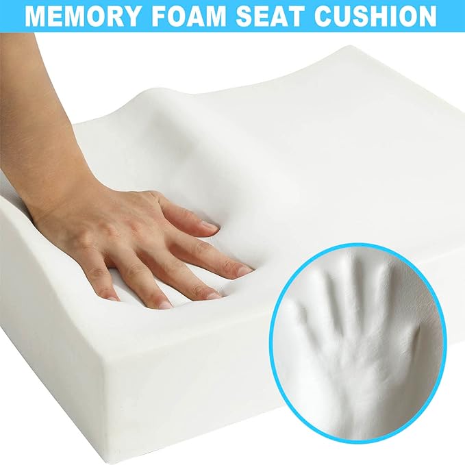 Extra Large Seat Cushion: Office Chair Cushion, Memory Foam Seat Cushion for Tailbone, Sciatica, Lower Back Pain Relief Butt Pillow for Car, Office Chair, Wheelchair