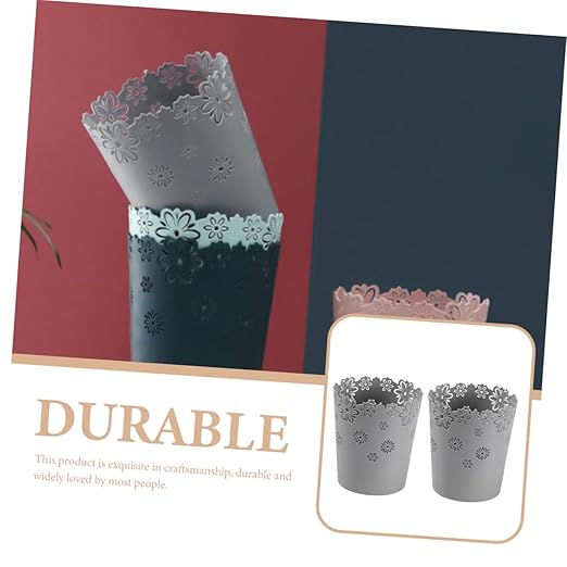 DECHOUS 2pcs Small Trash Can Slim Household Storage Bin Desktop Garbage Bin Multi-Functional