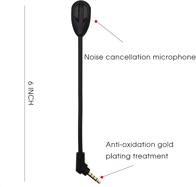 Detachable Microphone Mic Fits for Kingston HyperX Cloud Flight/Flight S for PS4 PS4 Pro Computer PC Gaming Headsets Noise Cancelling Replacement Mic 3.5mm Jack