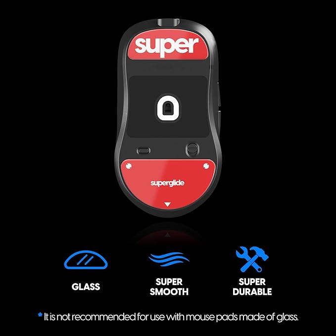 Superglide2 - New Controllable Speed Textured Surface Smoothest Mouse Feet/Glides Made with Ultra Strong Glass Smooth and Durable Sole for EndGameGear XM2-WE [RED]