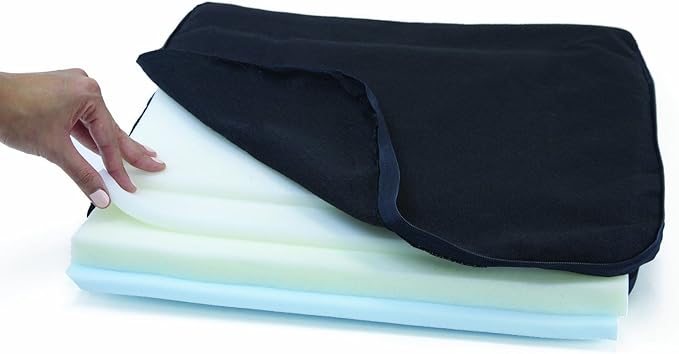 The ComfortMakers Seat/Back Cushion, Adjustable, 17"w x 17-1/2"h x 2-3/4"d, Black, 1/Each (91011)