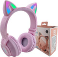 Cat Ear Bluetooth Headphones,Toddlers Kids Wireless Headphones for Boys Girls Amazon Fire Tablet/Laptop/Pad/School (Purple)