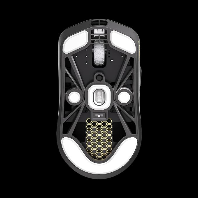 Lamzu Maya X Wireless Gaming Mouse, Ultra Lightweight 47g, Optical Switch, Maximum 30000 DPI, Symmetrical, MCU Nordic 52840, Dust-Proof Encoder, PAW3950 Sensor(Larger Maya) (Black)