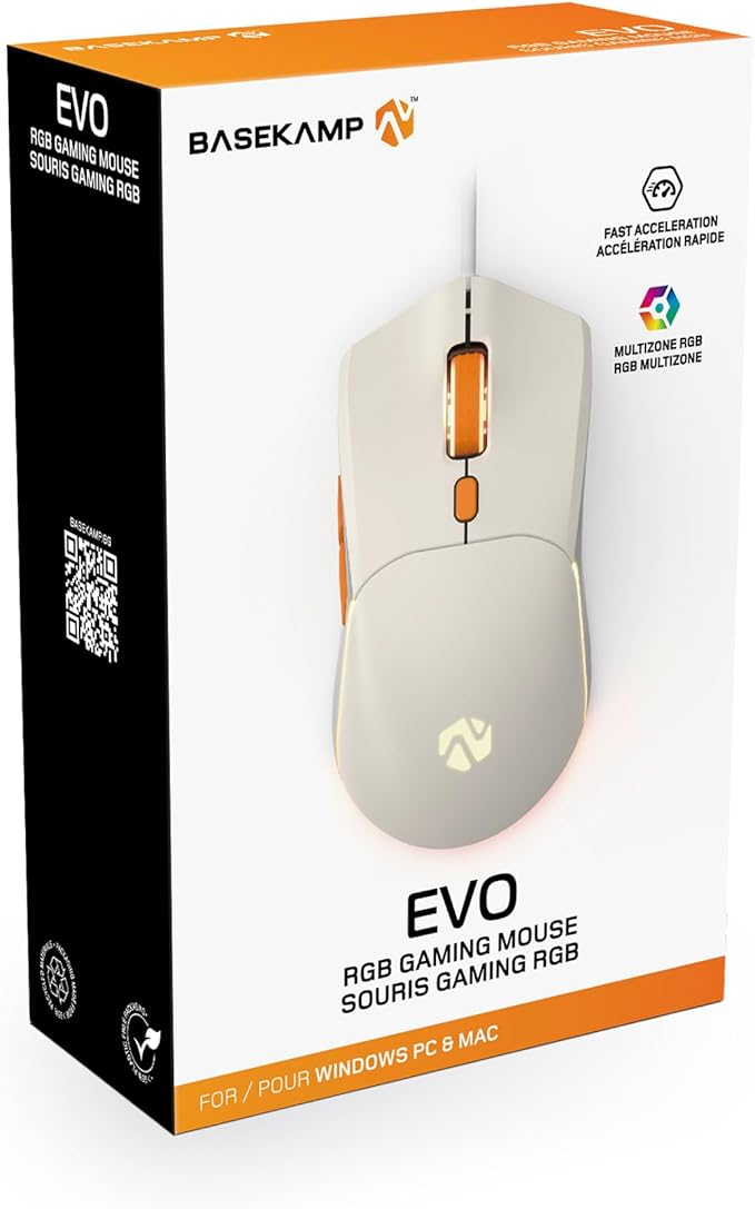 EVO Wired Gaming Mouse - Multizone RGB Lighting - Pixart Sensor - Ultra Lightweight Parachord Cable