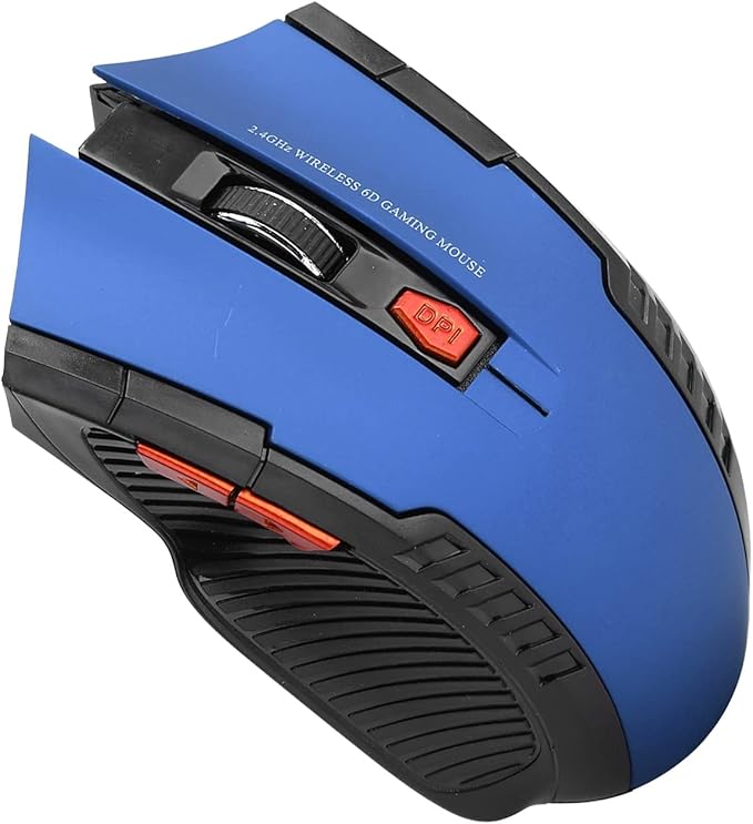 Mechanical Gaming 2.4G Mouse, 1000/1200/1600 3-Speed DPI Ergonomic Mouse with A USB Receiver, for Office/Home/Desktop/Computer/Notebook (Blue)