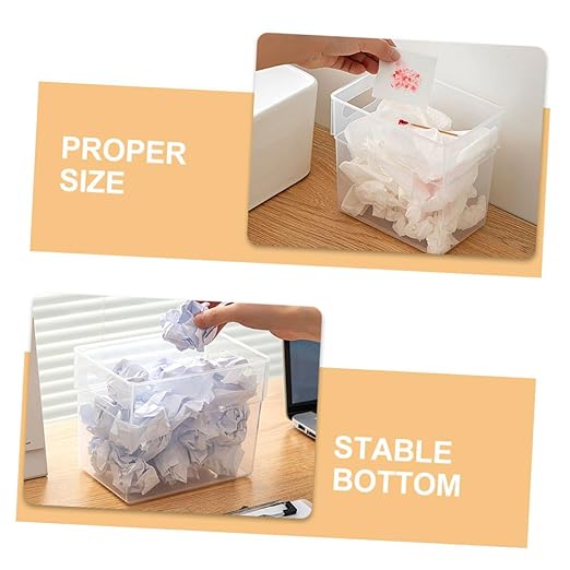 Luxshiny 2pcs Slim Desktop Trash Can Room Garbage Can Storage Basket Waste Bin for Office Living Room Bathroom