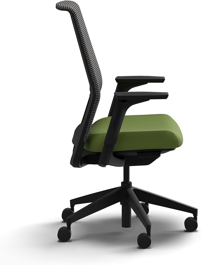 HON Cipher Mesh Office Chair, Standard Cylinder, Height Adjustable Arms, Office Chair with Lumbar Support, Black Mesh, Black Frame, Pear