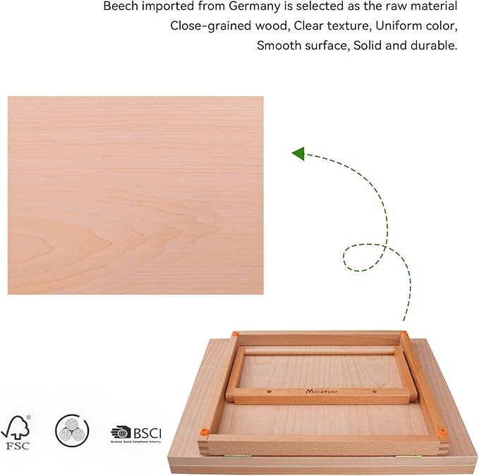 Tabletop Easel A3 Painting Easel with Smooth Surface, Adjustable Angle Art Easel for Artists, Children, Beginners & Student