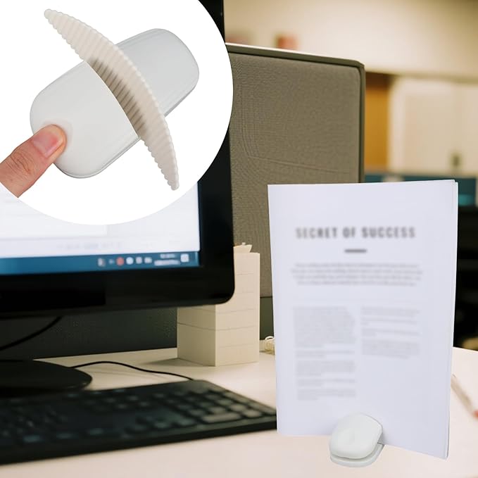 Document Holder for Typing, White Plastic Paper Desk Stand with Fixed Plate Portable Easy to Use Copies Stand for A4 Paper Documents Office Desktop Typing Reading