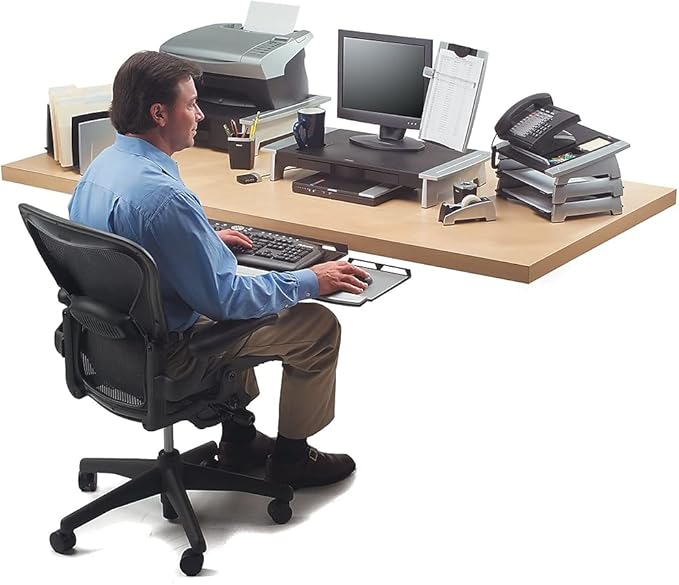 Fellowes(R) Office Suites Monitor Mount Copyholder, Black/Silver (8033301)