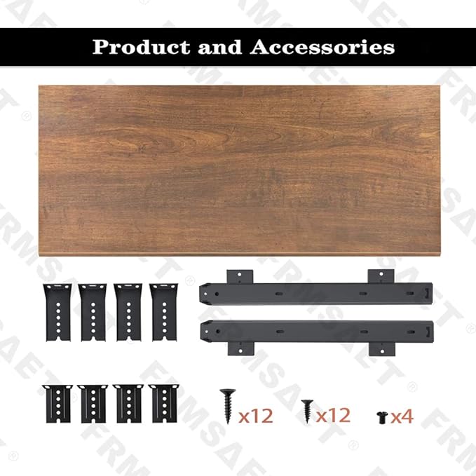 FRMSAET Furniture Accessories Office Product Suits Hardware 20/24/30 inches Keyboard Drawer Tray Wood Holder Under Desk Adjustable Height Platform. (30 inches, Brown)
