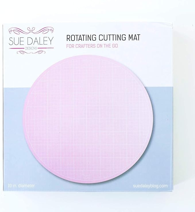 Sue Daley Designs Pink 10" Rotating Cutting Mat EPP English Paper Piecing Patchwork Sewing Quilting self Healing