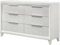 GOWE 1pc Modern Contemporary Transitional White Textured Finish 6-Drawer Storage Dresser Wooden Solid Wood Bedroom Living Room Home Furniture Modern Style White Color Six Storage Drawers