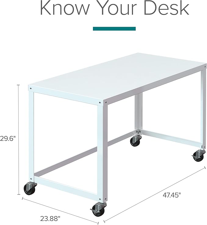 Hirsh Industries Space Solutions Home Office Metal Desk and Storage Set - White