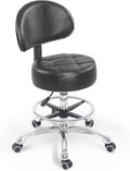 Grace&Grace Height Adjustable Swivel Stool with Extra Large Extra Thick Seat for Ultimate Comfort for Salon, Studio, Shop, Kitchen