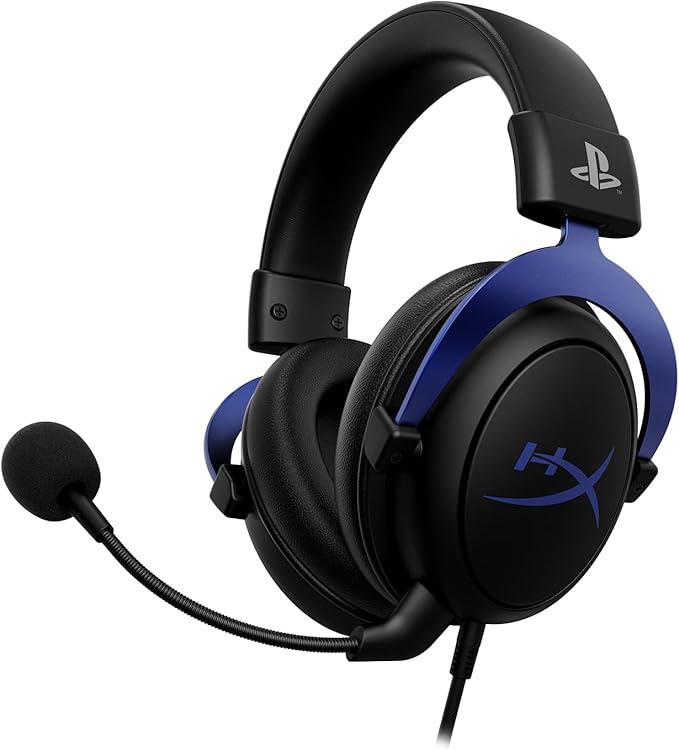 HyperX Cloud - Gaming Headset, PlayStation Official Licensed Product, for PS5 and PS4, Memory Foam Comfort, Noise-Cancelling mic, Durable Aluminum Frame (Renewed)