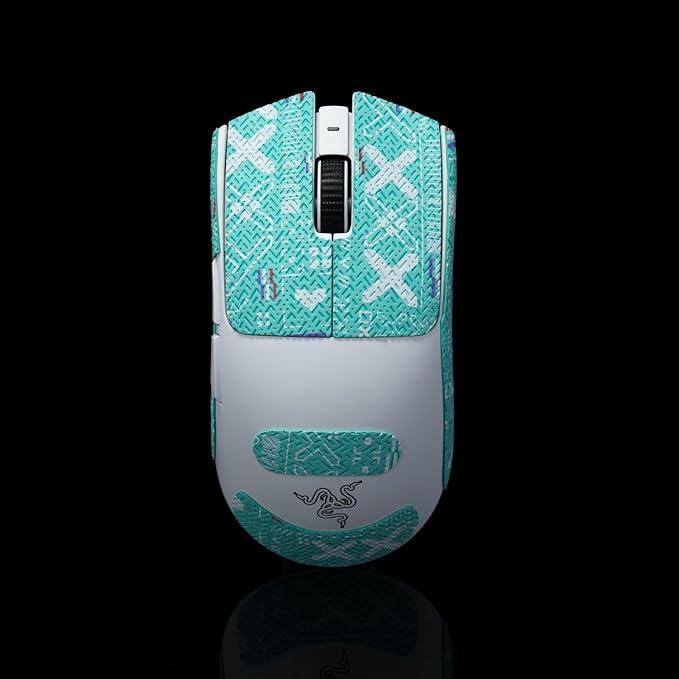 Grip Tape for Razer Viper V3 Pro & V4 Pro - Anti-Slip,Enhanced Control, Sweat Resistance,Improves FPS Gaming Grip & Mouse Protection [Pre-Cut] Printsteam Cyan