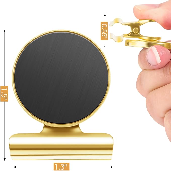 8 Pack Refrigerator Magnets Fridge Magnets Magnetic Clips Heavy Duty Magnetic Clips Perfect for Refrigerator Whiteboard Magnets Photo Displays Home School Use(Gold)