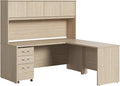 Bush Business Furniture Studio C 72W x 30D L Shaped Desk with Hutch and Mobile File Cabinet in Natural Elm, L Workstation Set for Home or Professional Office