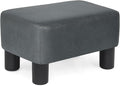 Footrest Small Ottoman Rectangular Footstool Modern Stool Seat Chair for Home Living Room Bedroom (Dark Gray)