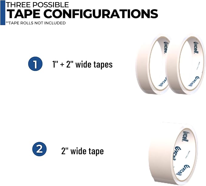 ICO by Excell Twin Premium Wide Metal Multi-Roll Desktop Tape Dispenser, ET-12271, 2 inch Wide, 3 inch Core