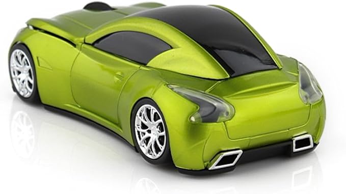 MGbeauty USB Wireless Mouse Sports Car Mouse Ergonomic Computer Cordless Optical Mice with LED Flash Light