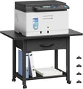 YAOHUOO 22"x15" Large Printer Stand with Storage Drawer, 2-Tier Under Desk Printer Table for Home Office, Printer Cart fit Fax Machine/3D Printer/Scanner(Black)