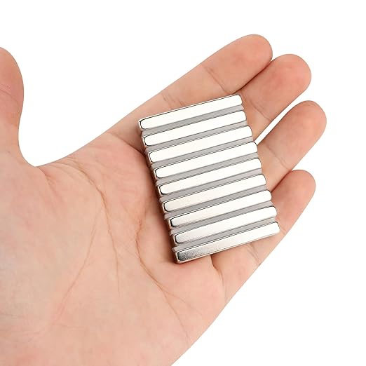 TRYMAG Strong Neodymium Magnets with Double-Sided Adhesive, 15 Pack Heavy Duty Rare Earth Strips for Crafts, Fridge, Garage, Kitchen, Science, Office - 40x10x5mm