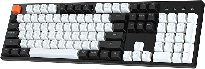 Keychron C2 Full Size 104 Keys USB Type-C Wired Mechanical Gaming Keyboard for Mac Layout, Gateron G Pro Red Switch/RGB Backlight/Double-Shot ABS keycaps Computer Keyboard for Windows Laptop PC