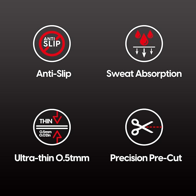 Pulsar Gaming Gears SUPERGRIP Griptape Set for Razer Viper V3 Pro Sweat Absorbing High Performance Anti Slip 3M Adhesive no Residue Mouse Grip Tape Ultra-Thin 0.5mm (0.02in)